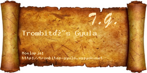 Trombitás Gyula névjegykártya